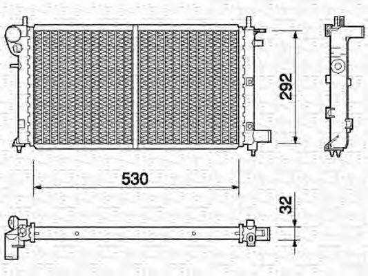 Радиатор, охлаждение двигателя MAGNETI MARELLI 350213757000