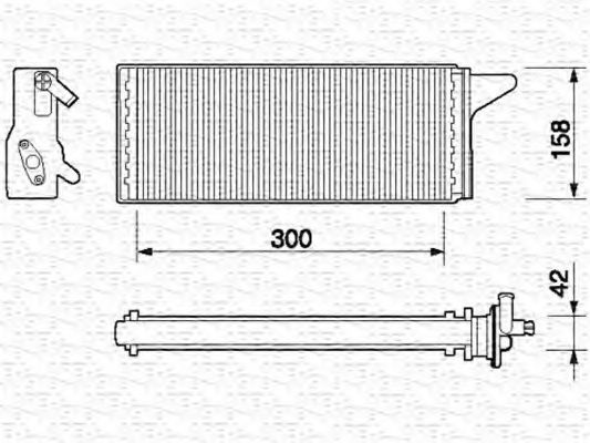 Теплообменник, отопление салона MAGNETI MARELLI 350218058000