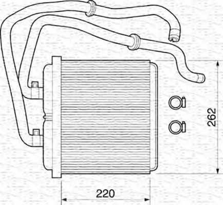 Теплообменник, отопление салона MAGNETI MARELLI 350218072000