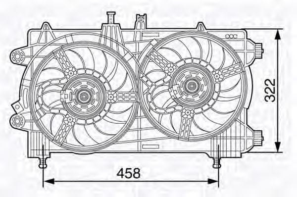 Вентилятор, охлаждение двигателя MAGNETI MARELLI 069422481010