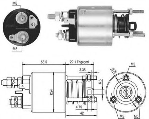 Тяговое реле, стартер MAGNETI MARELLI 940113050473