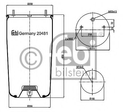 Кожух пневматической рессоры FEBI BILSTEIN 20481