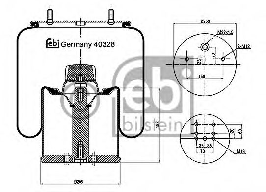 Кожух пневматической рессоры FEBI BILSTEIN 40328