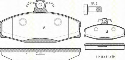 Комплект тормозных колодок, дисковый тормоз TRISCAN 8110 29007