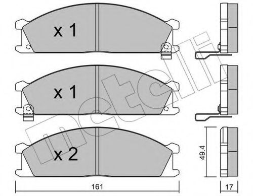 Комплект тормозных колодок, дисковый тормоз METELLI 22-0107-1