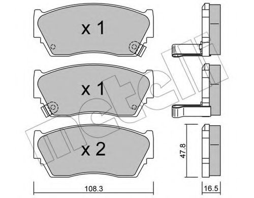 Комплект тормозных колодок, дисковый тормоз METELLI 22-0246-1