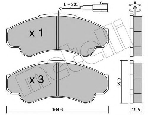 Комплект тормозных колодок, дисковый тормоз METELLI 22-0326-0