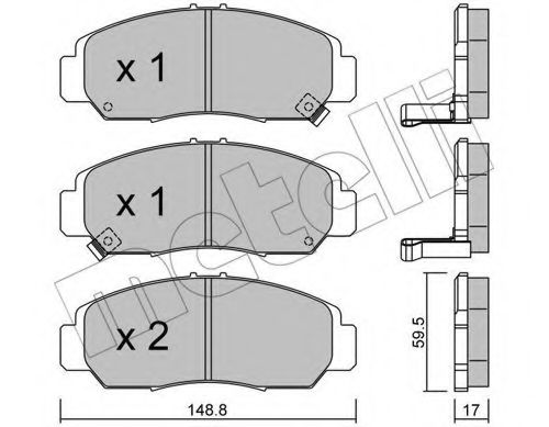 Комплект тормозных колодок, дисковый тормоз METELLI 22-0462-0