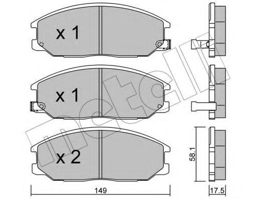 Комплект тормозных колодок, дисковый тормоз METELLI 22-0632-0