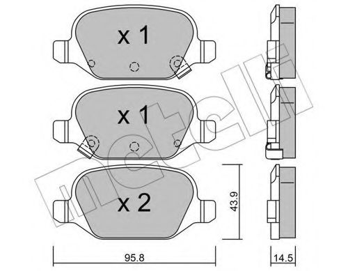 Комплект тормозных колодок, дисковый тормоз METELLI 22-0324-5