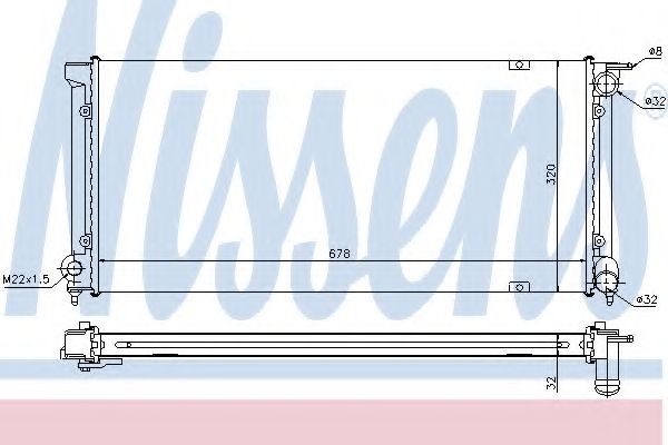 Радиатор, охлаждение двигателя NISSENS 652621