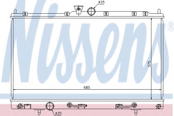 Радиатор, охлаждение двигателя NISSENS 62894