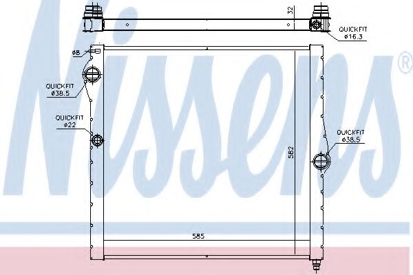 Радиатор, охлаждение двигателя NISSENS 60826