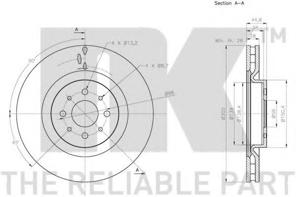 Тормозной диск NK 201029