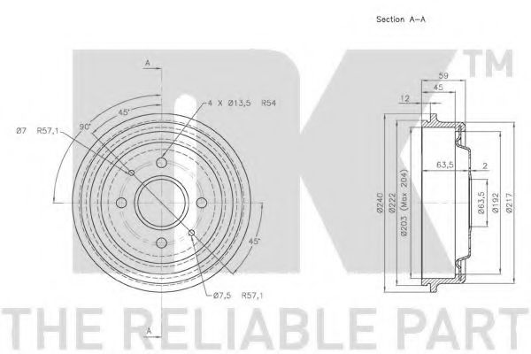 Тормозной барабан NK 252533