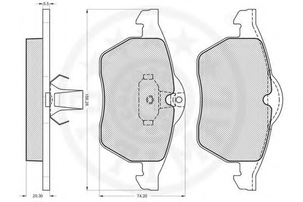 Комплект тормозных колодок, дисковый тормоз OPTIMAL 10124