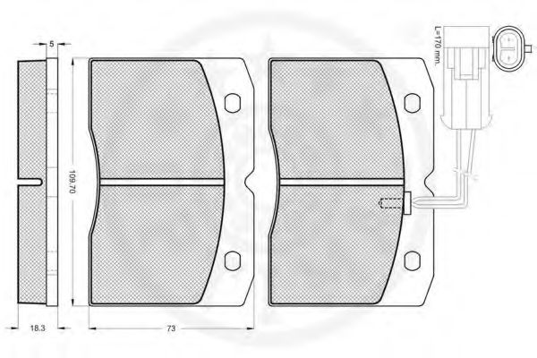 Комплект тормозных колодок, дисковый тормоз OPTIMAL 10308
