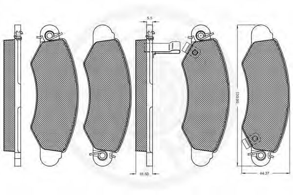 Комплект тормозных колодок, дисковый тормоз OPTIMAL 10326