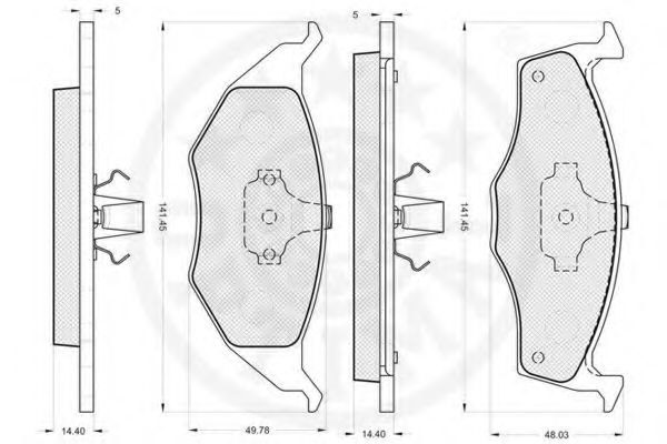 Комплект тормозных колодок, дисковый тормоз OPTIMAL 12085
