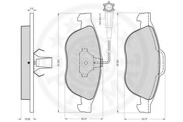 Комплект тормозных колодок, дисковый тормоз OPTIMAL 23141