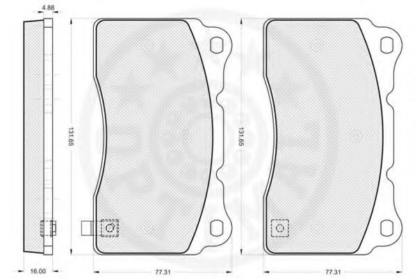 Комплект тормозных колодок, дисковый тормоз OPTIMAL 23325