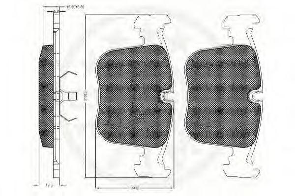 Комплект тормозных колодок, дисковый тормоз REMSA 238000