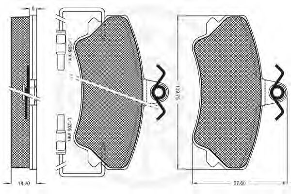 Комплект тормозных колодок, дисковый тормоз OPTIMAL 20236