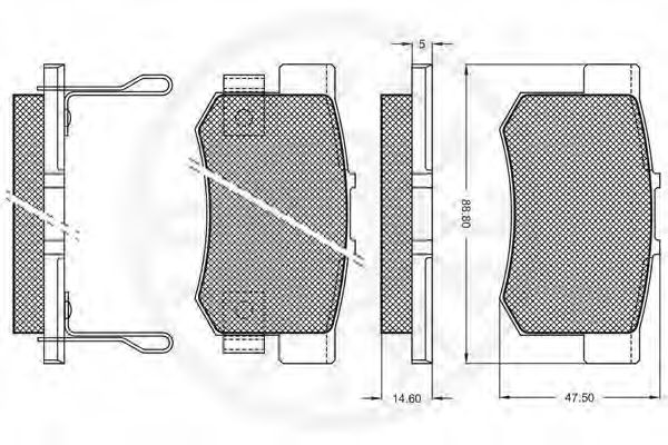 Комплект тормозных колодок, дисковый тормоз OPTIMAL 23653
