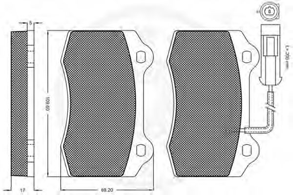Комплект тормозных колодок, дисковый тормоз METZGER 043402