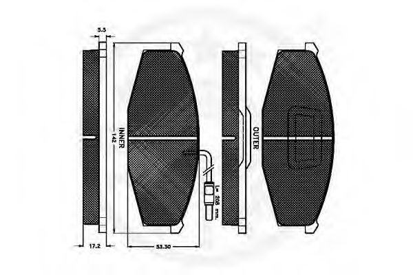 Комплект тормозных колодок, дисковый тормоз OPTIMAL 20863
