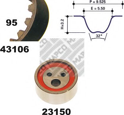 Комплект ремня ГРМ MAPCO 23106