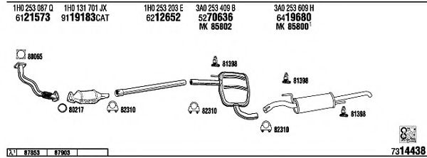 Система выпуска ОГ FONOS VW50150