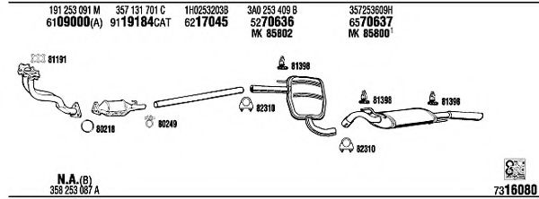 Система выпуска ОГ FONOS VW80333