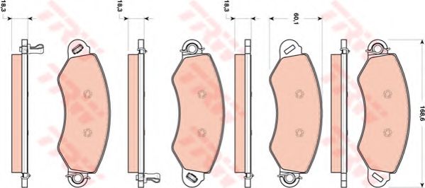 Комплект тормозных колодок, дисковый тормоз TRW GDB1744