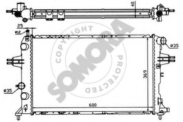 Радиатор, охлаждение двигателя SOMORA 211746