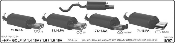 Система глушителя для спортивного автомобиля IMASAF 587000134