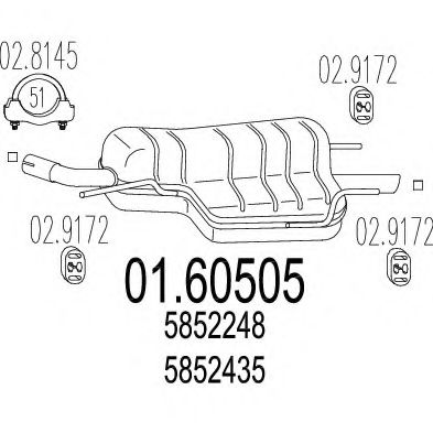 Глушитель выхлопных газов конечный MTS 01.60505