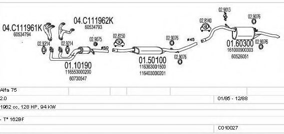 Система выпуска ОГ MTS C010027000289