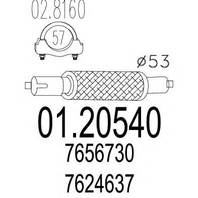 Гофрированная труба, выхлопная система TIMAX 110062