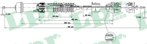 Трос, управление сцеплением LPR C0345C