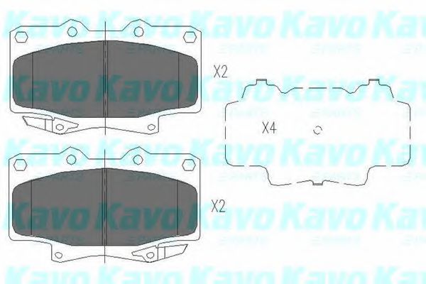 Комплект тормозных колодок, дисковый тормоз KAVO PARTS KBP-9043