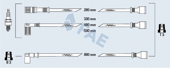 Комплект проводов зажигания FAE 83940