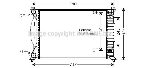 Радиатор, охлаждение двигателя AVA QUALITY COOLING AI2202