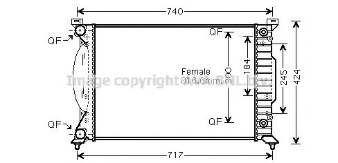 Радиатор, охлаждение двигателя AVA QUALITY COOLING AI2241
