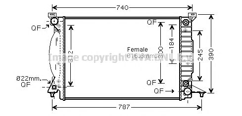 Радиатор, охлаждение двигателя AVA QUALITY COOLING AI2244