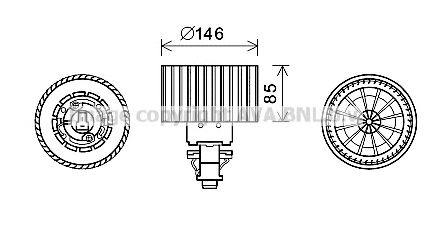 Электродвигатель, вентиляция салона AVA QUALITY COOLING AI8374