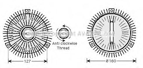 Сцепление, вентилятор радиатора AVA QUALITY COOLING AIC286