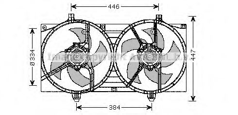 Вентилятор, охлаждение двигателя AVA QUALITY COOLING DN7528