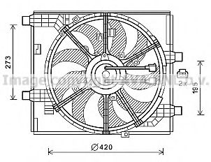 Вентилятор, охлаждение двигателя AVA QUALITY COOLING DN7531