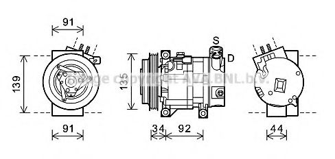 Компрессор, кондиционер AVA QUALITY COOLING DNK346